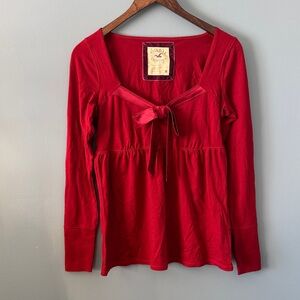Hollister Y2K Babydoll top long sleeve bow